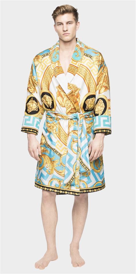 versace men's silk robe|versace personalized robe.